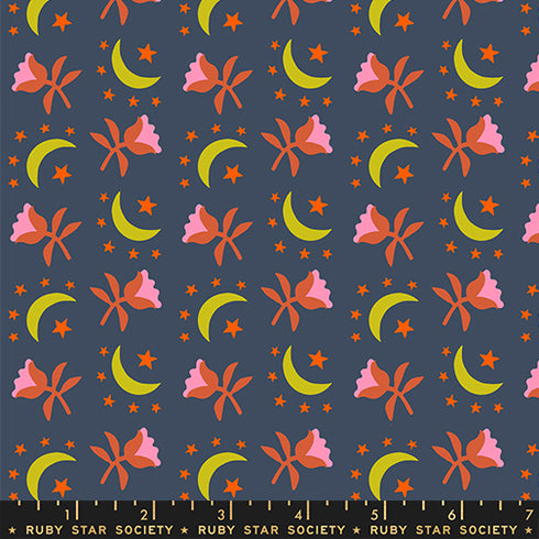PREORDER Catnap Moonflower in Smoke RS4133 15 - Ruby Star Society Sold by the Half Yard